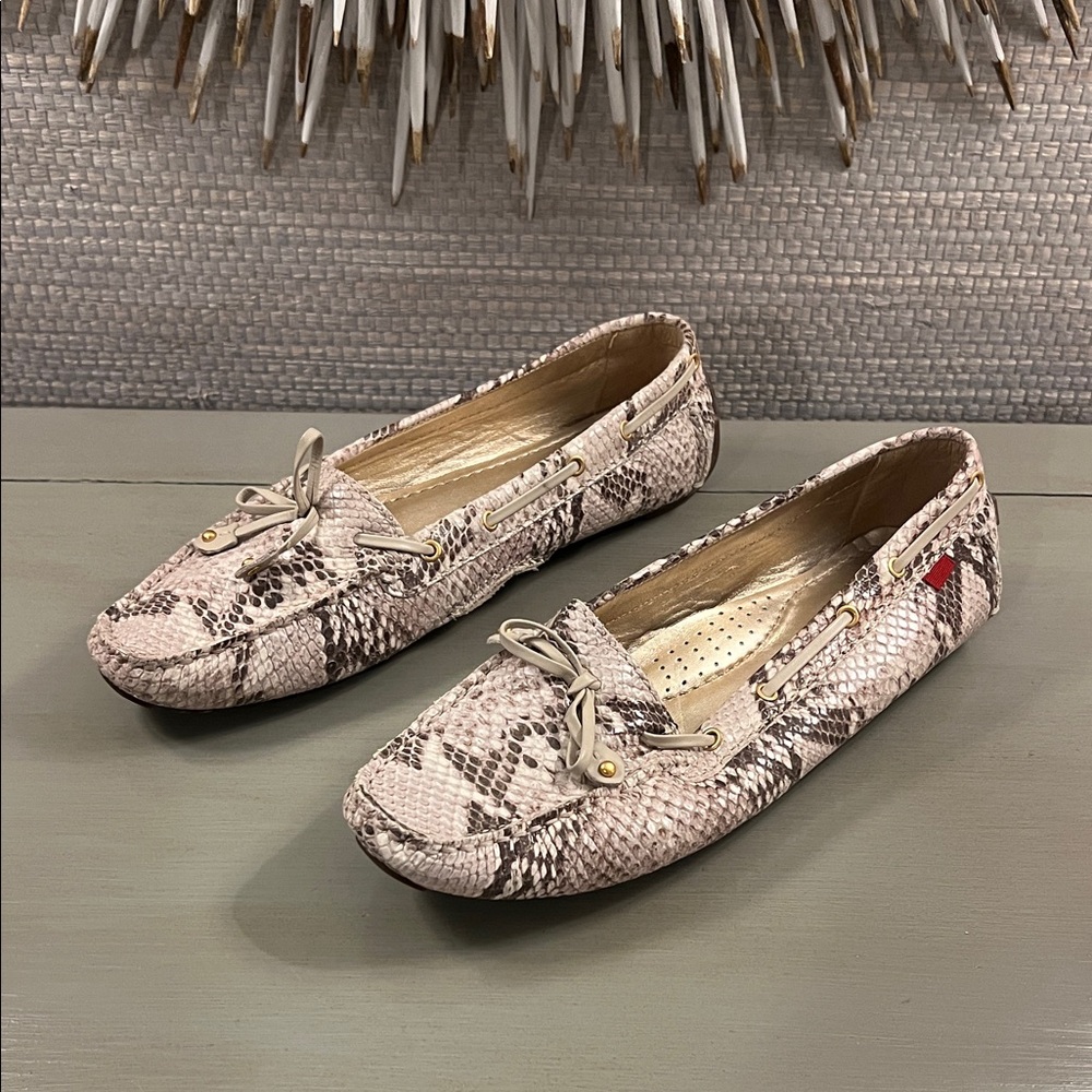 Marc Joseph Beige Snakeskin Loafers